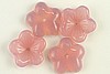 10pc 16x4mm LARGE FLAT MILKY PINK CZECH GLASS FLOWER CZ113-10